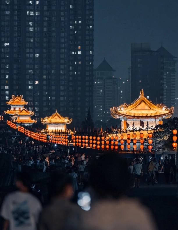 Xi'an City Wall lights