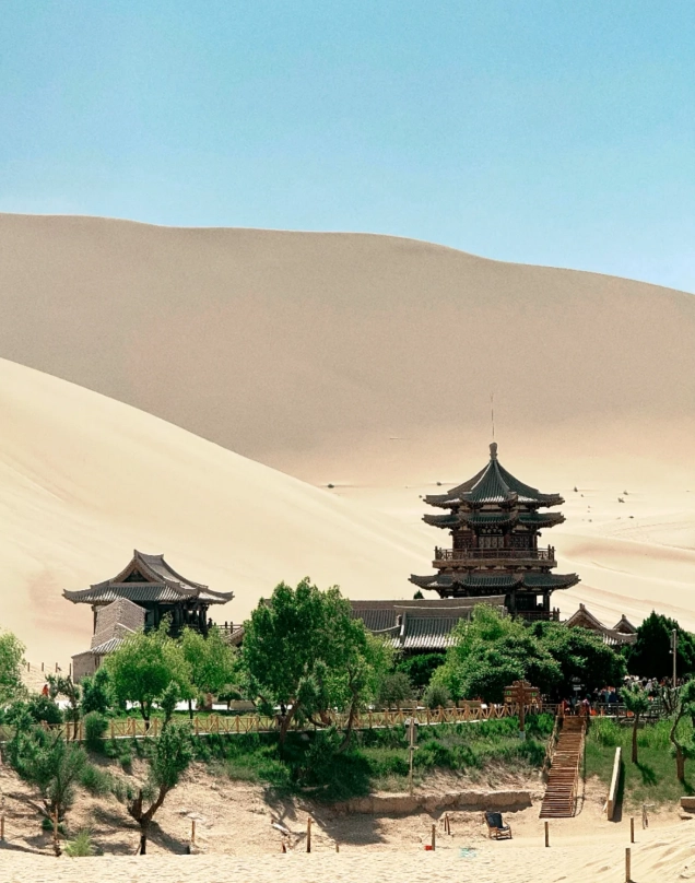 Photo of Mingsha Mountain and Crescent Lake: China bag restrictions scenic spots