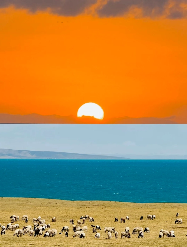 Qinghai Lake morning views Qinghai Lake morning views