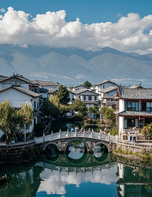 Shuanglang Ancient Town from Dali Shuanglang Ancient Town from Dali