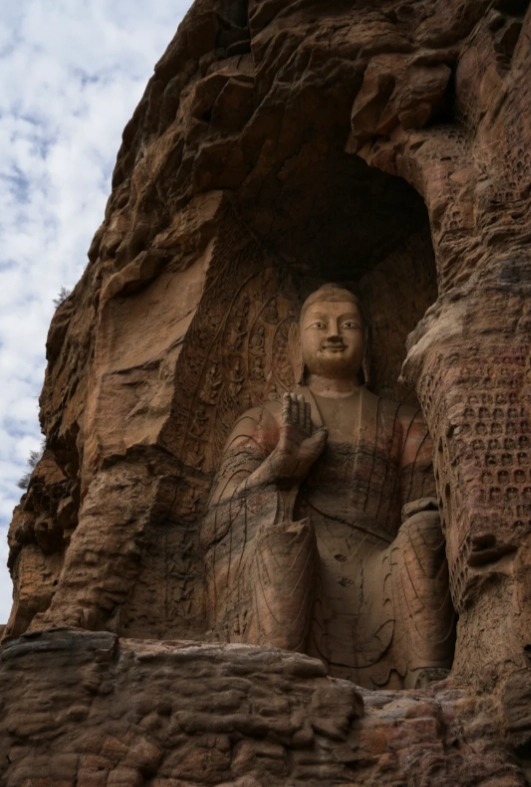 Yungang Grottoes sunrise Yungang Grottoes sunrise