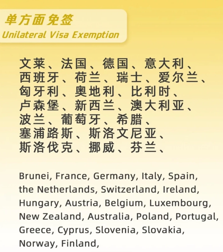 eligible passport for China 10 day visa free