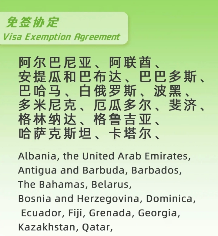 China 240 hour visa-free countries