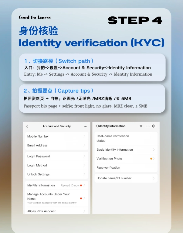 alipay registration passport
