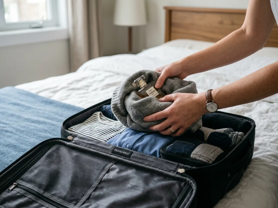 checking perfume in luggage checking perfume in luggage