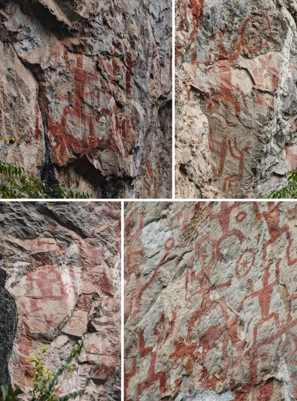 huashan rock art boat
