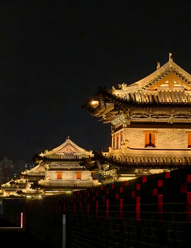 Datong city wall at night Datong city wall at night