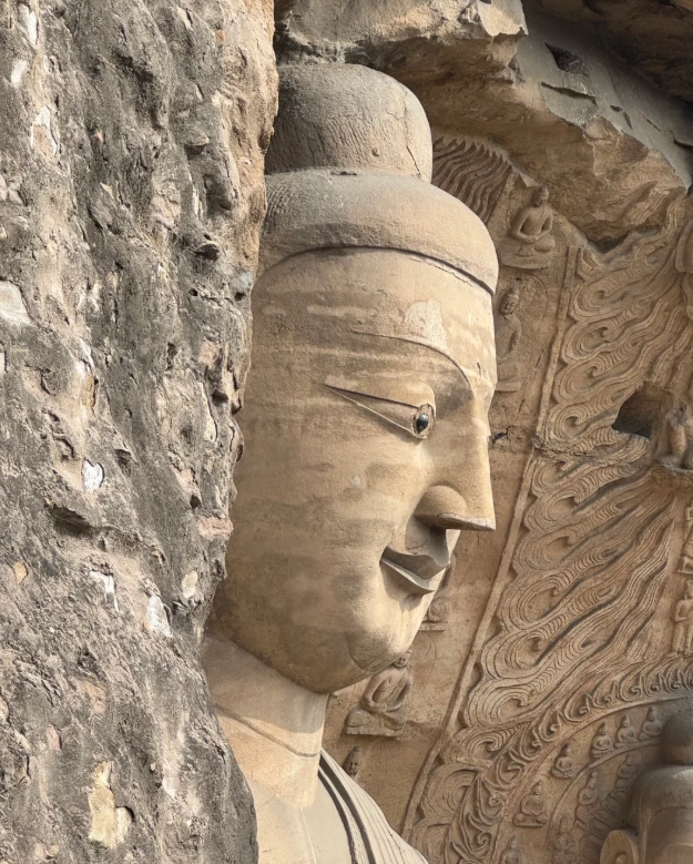 Yungang Grottoes with children