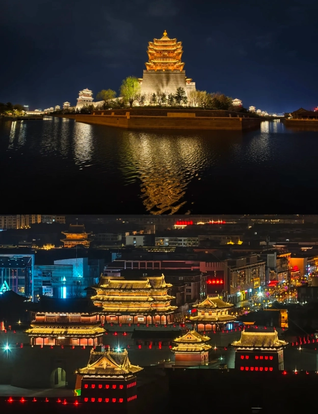 Datong city wall at night Datong city wall at night